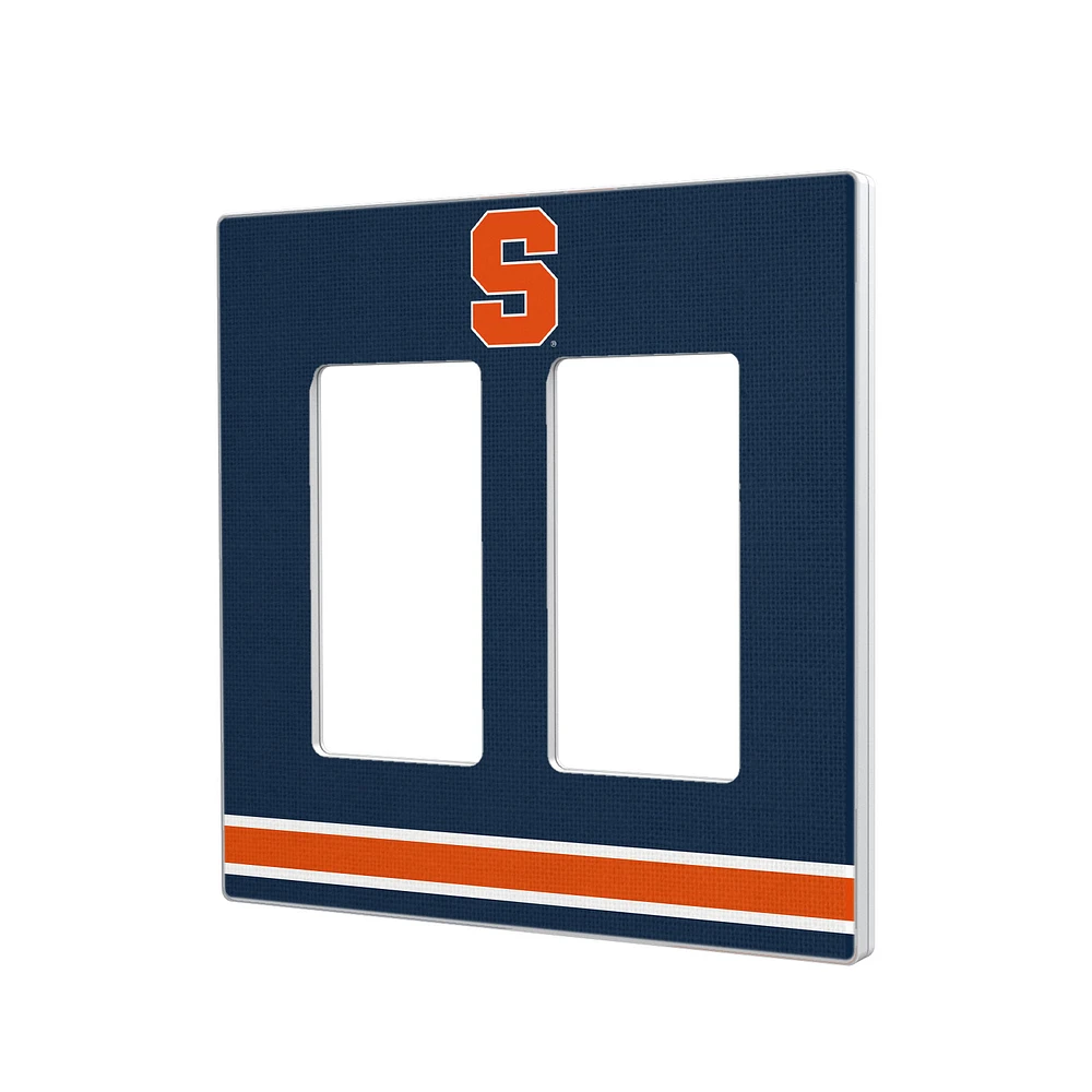 Syracuse Orange Stripe Design Double Rocker Light Switch Plate