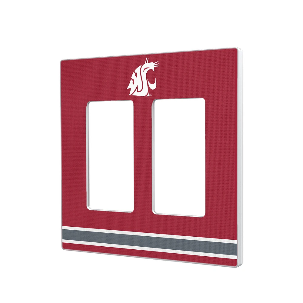 Washington State Cougars Stripe Design Double Rocker Light Switch Plate
