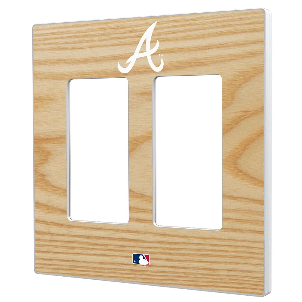 Atlanta Braves Baseball Bat Design Double Rocker Light Switch Plate