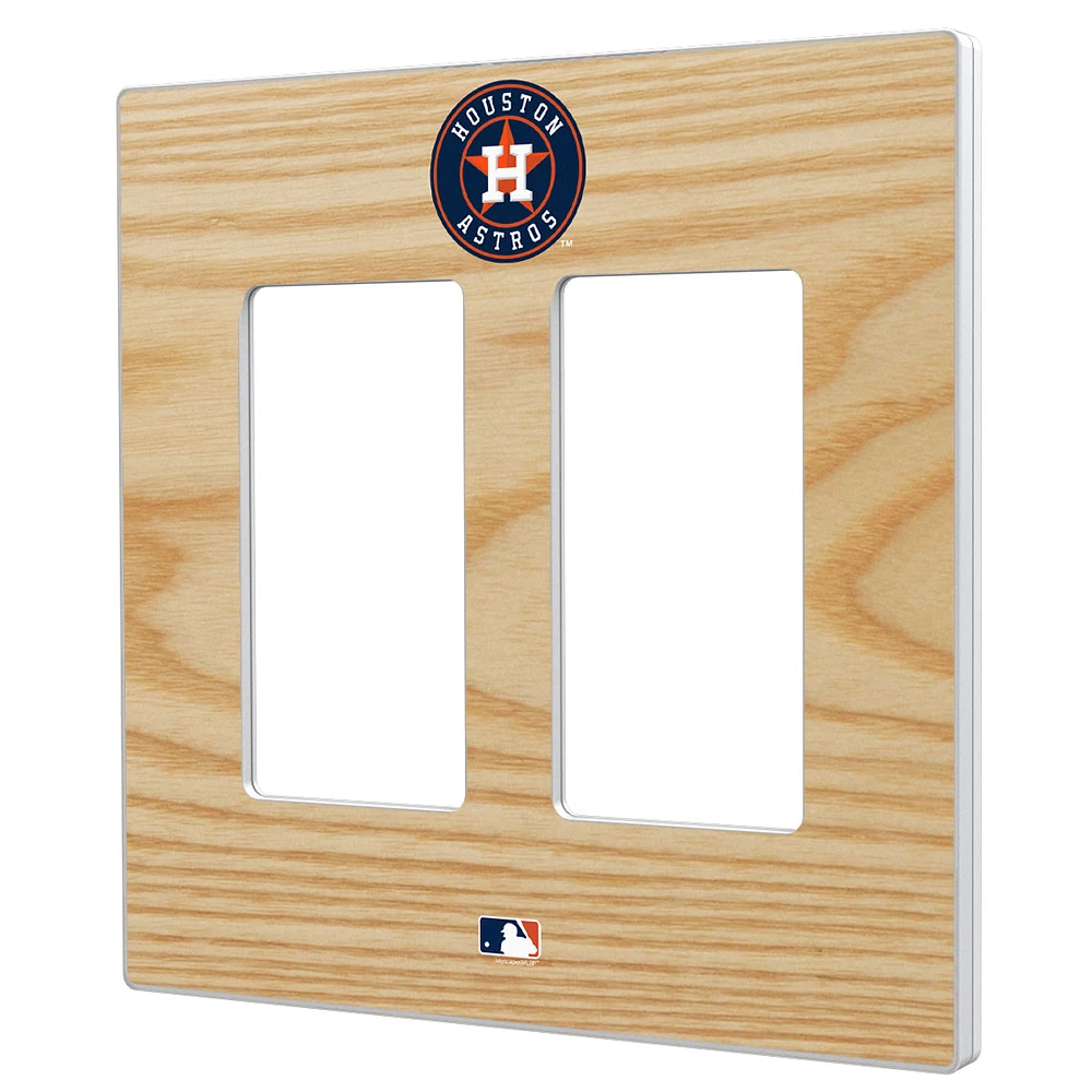 Houston Astros Baseball Bat Design Double Rocker Light Switch Plate