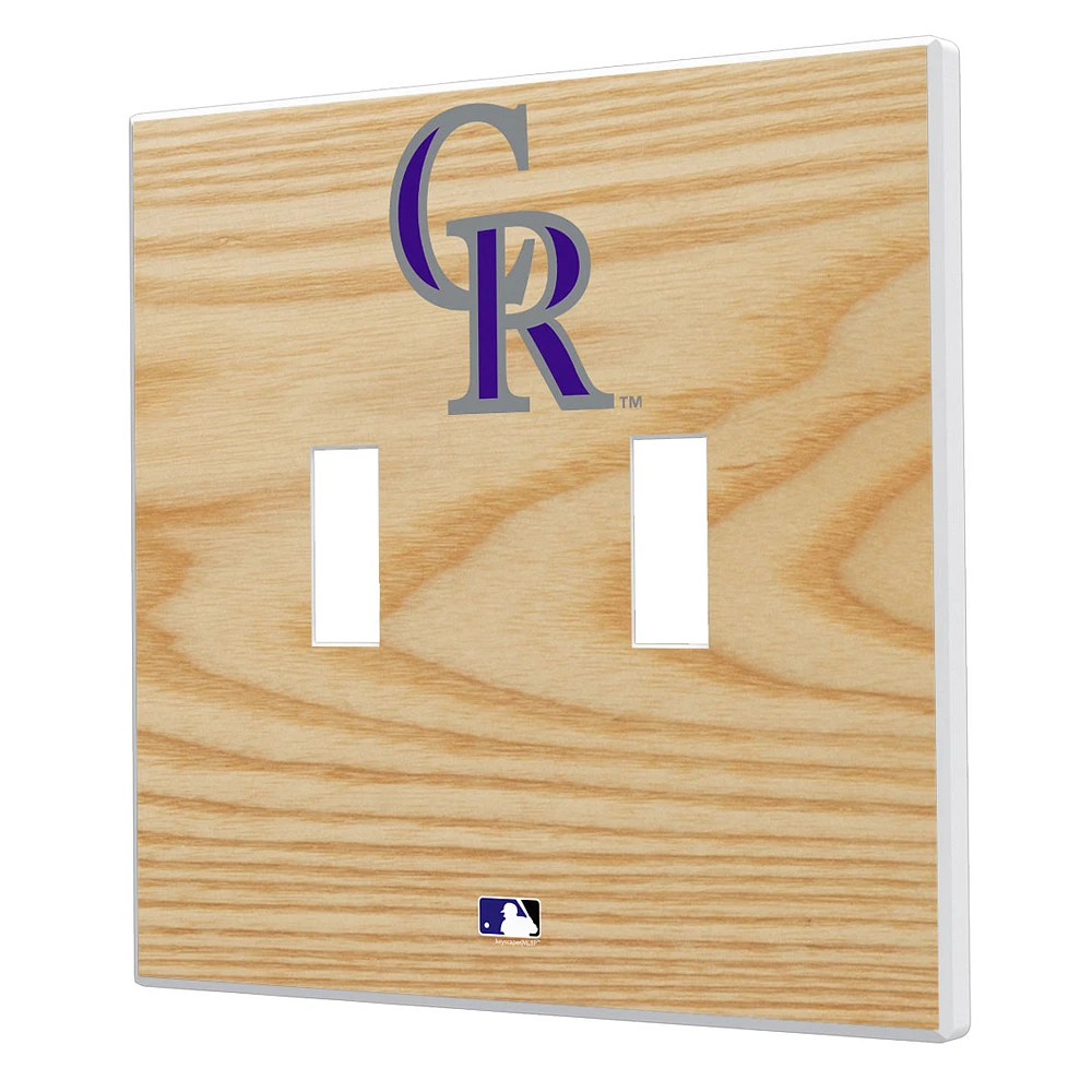 Colorado Rockies Baseball Bat Design Double Toggle Light Switch Plates