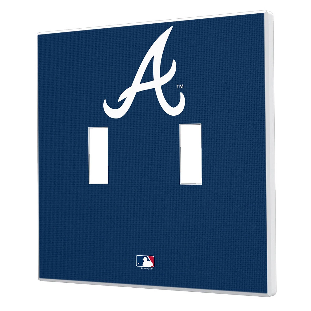 Atlanta Braves Solid Design Double Toggle Light Switch Plate