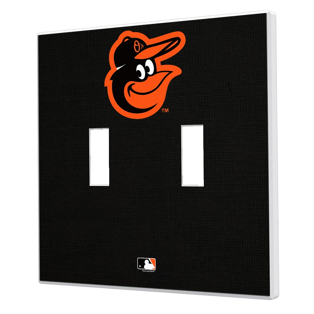 Baltimore Orioles Solid Design Double Toggle Light Switch Plate
