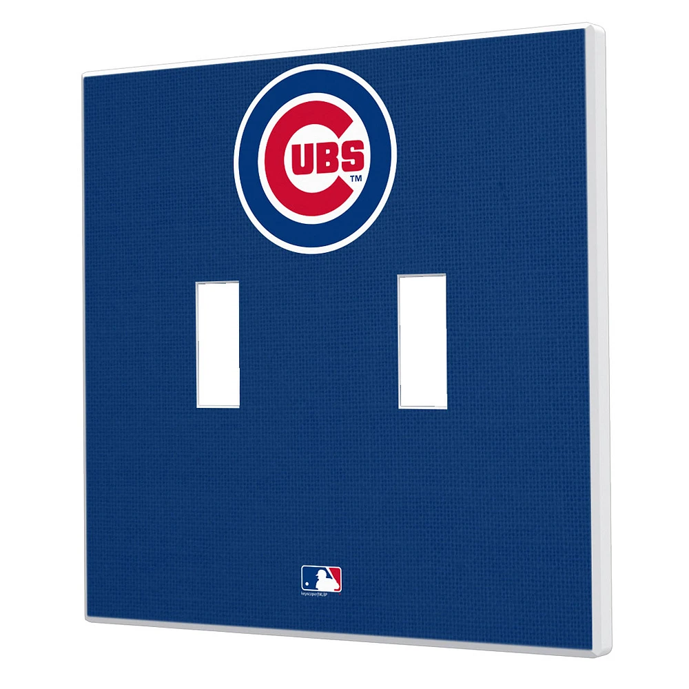 Chicago Cubs Solid Design Double Toggle Light Switch Plate