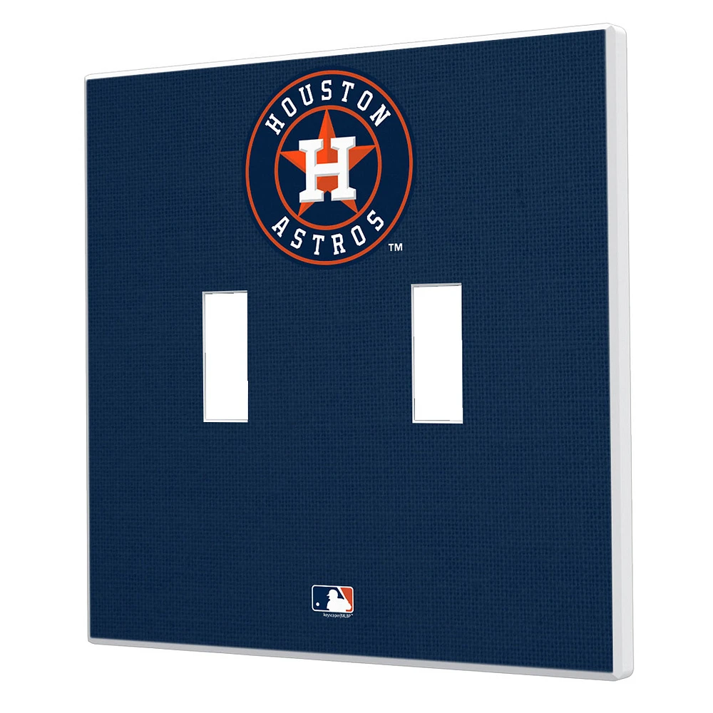 Houston Astros Solid Design Double Toggle Light Switch Plate