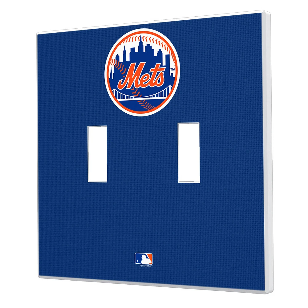 New York Mets Solid Design Double Toggle Light Switch Plate