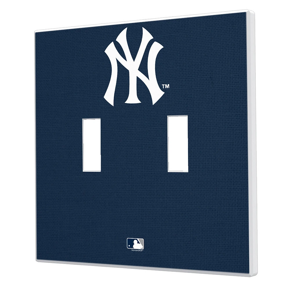 New York Yankees Solid Design Double Toggle Light Switch Plate