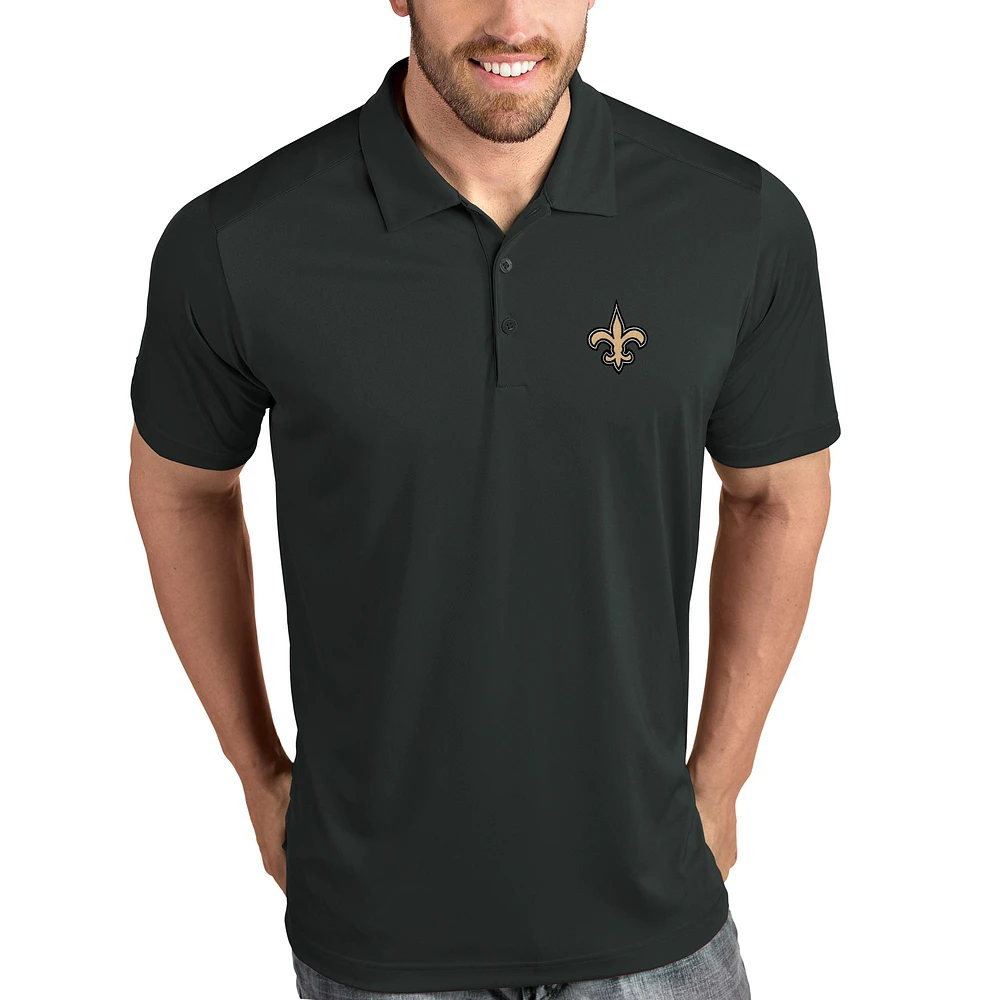 New Orleans Saints Antigua Tribute Polo - Charcoal