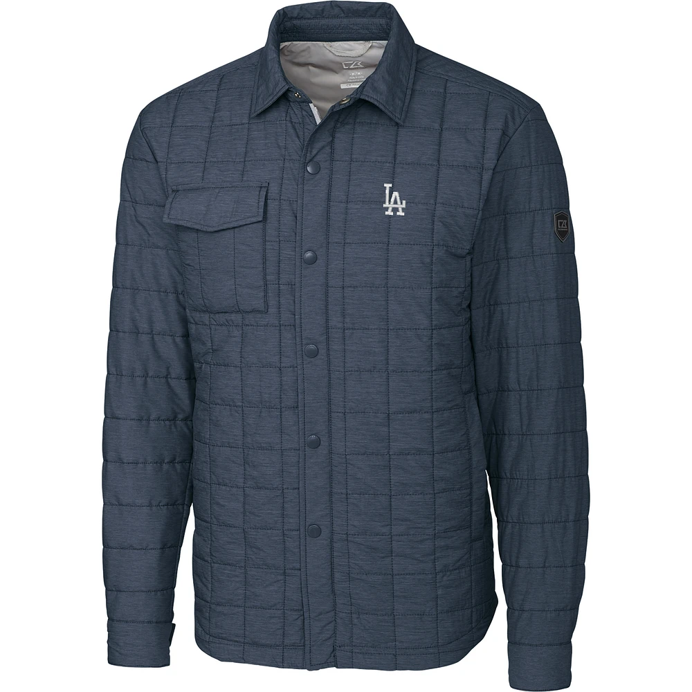 Men's Cutter & Buck Charcoal Los Angeles Dodgers Big Tall Rainier Shirt Jacket