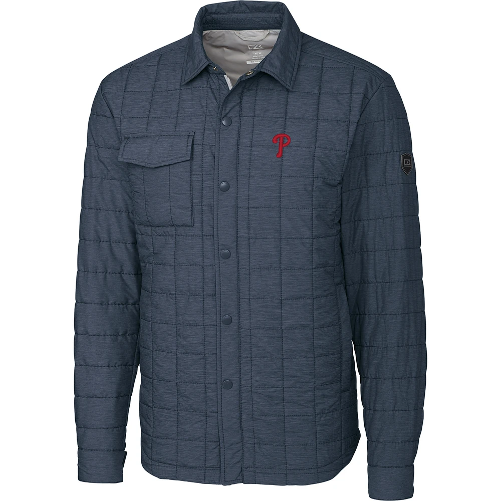 Men's Cutter & Buck Charcoal Philadelphia Phillies Big Tall Rainier Shirt Jacket