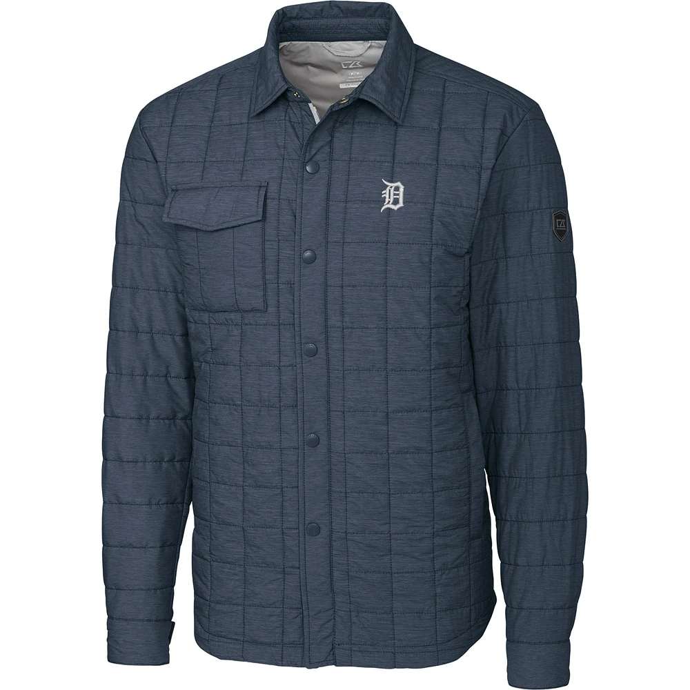 Men's Cutter & Buck Charcoal Detroit Tigers Big Tall Rainier Shirt Jacket