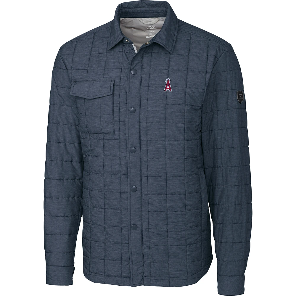 Men's Cutter & Buck Charcoal Los Angeles Angels Big & Tall Rainier Shirt Jacket