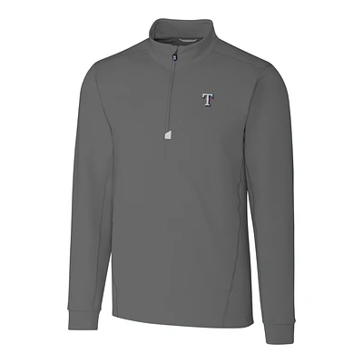 Men's Cutter & Buck Gray Texas Rangers Big & Tall Traverse Half-Zip Pullover Jacket