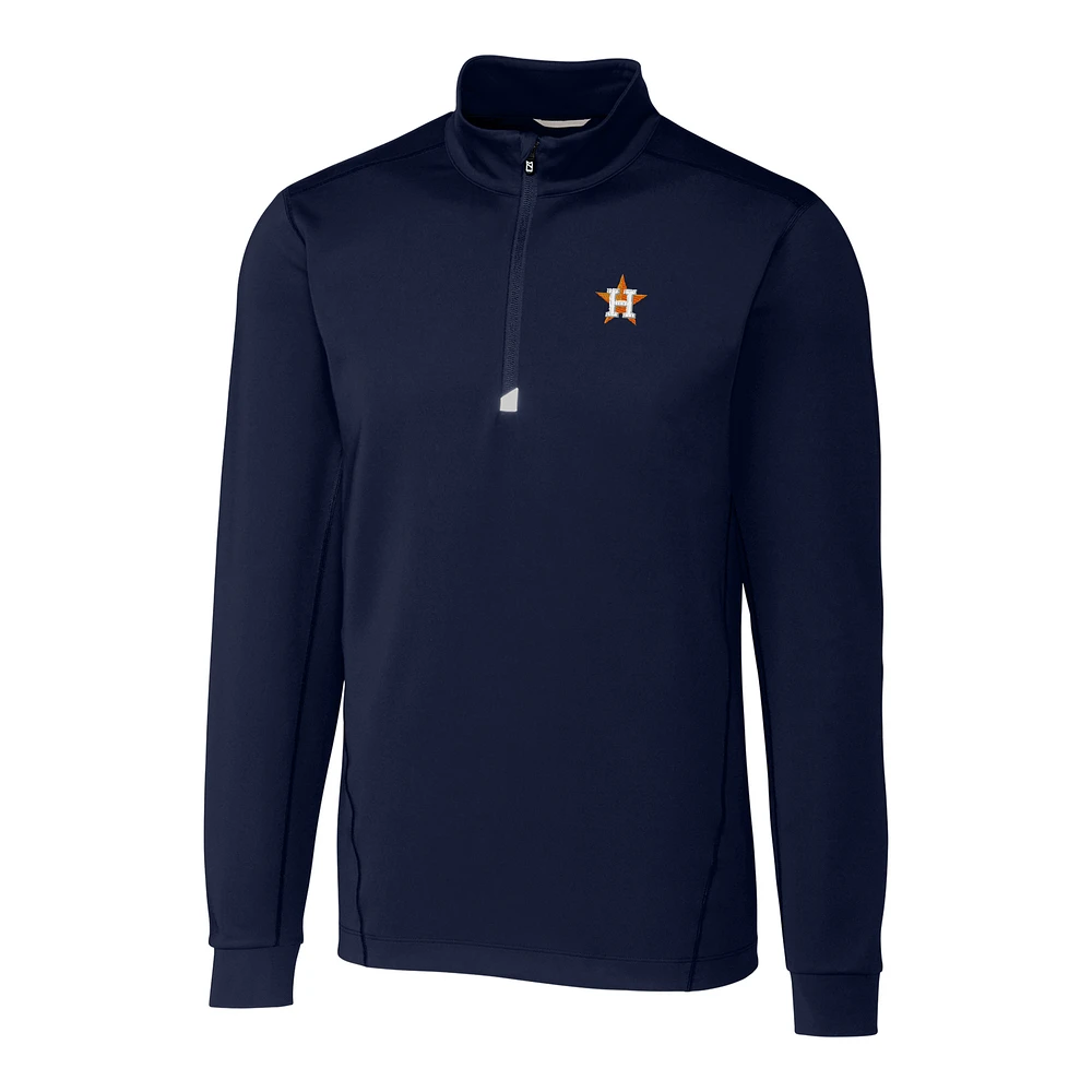 Men's Cutter & Buck Navy Houston Astros Big Tall Traverse Half-Zip Pullover Jacket