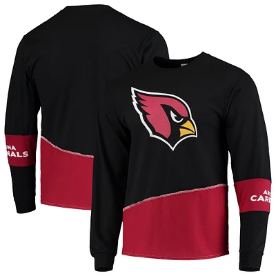 Men's Refried Apparel Black/Cardinal Arizona Cardinals Sustainable Upcycled Angle Long Sleeve T-Shirt