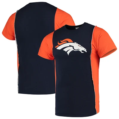 Men's Refried Apparel Navy/Orange Denver Broncos Sustainable Upcycled Split T-Shirt