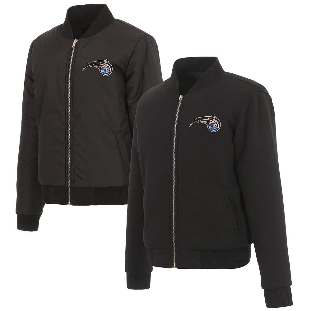 Orlando Magic JH Design Women's Reversible Jacket with Fleece and Nylon Sides - Black