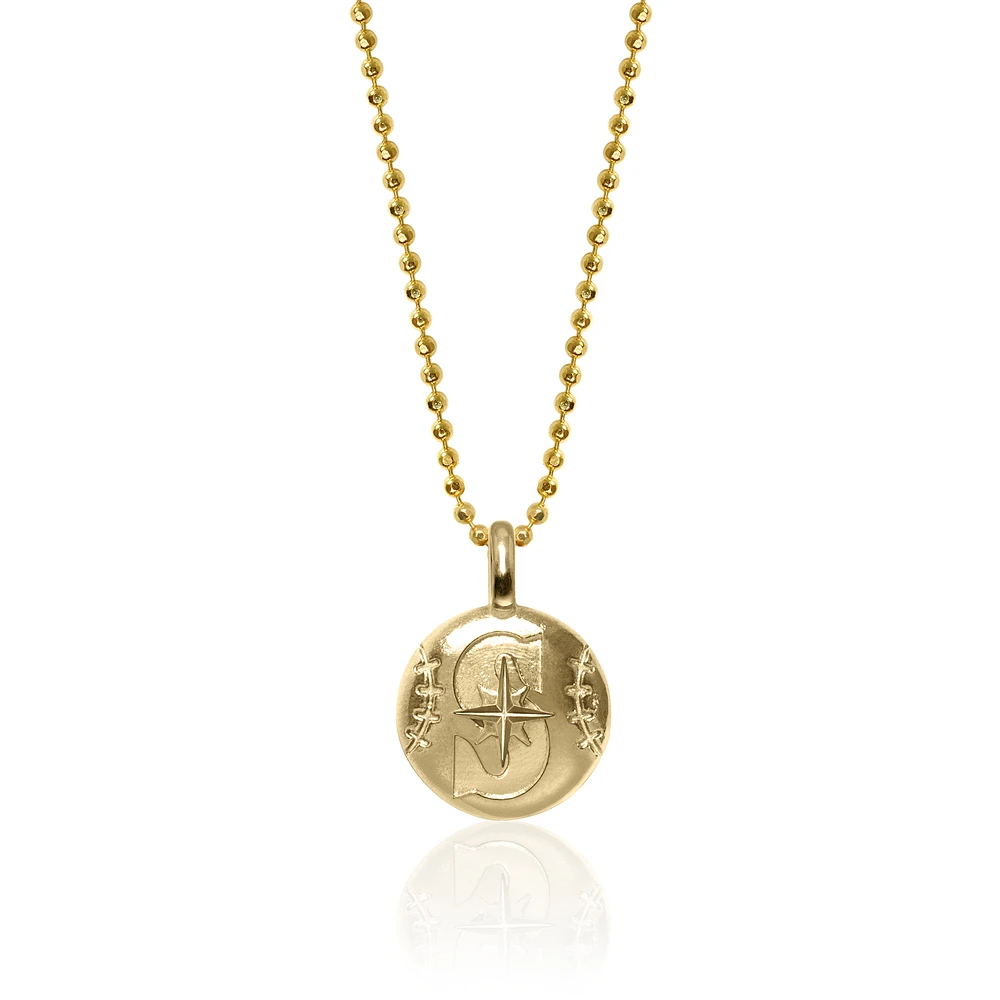 Women's Alex Woo Seattle Mariners 14k Yellow Gold Disc Necklace