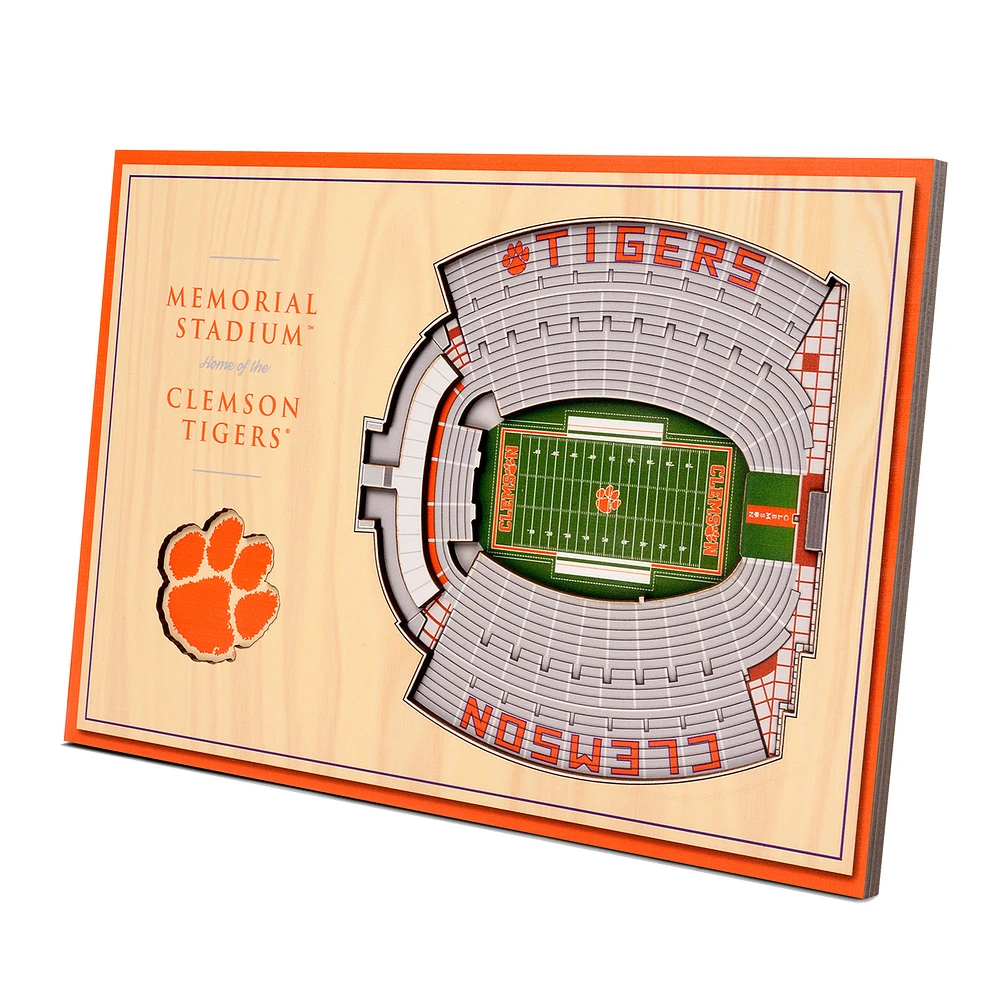 Clemson Tigers 14'' x 10.5'' 3D StadiumViews Desktop Display