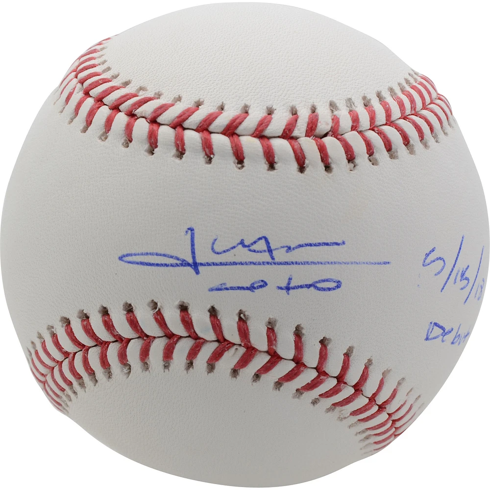 Juan Soto Washington Nationals Autographed Baseball with "5/15/18 Debut" Inscription