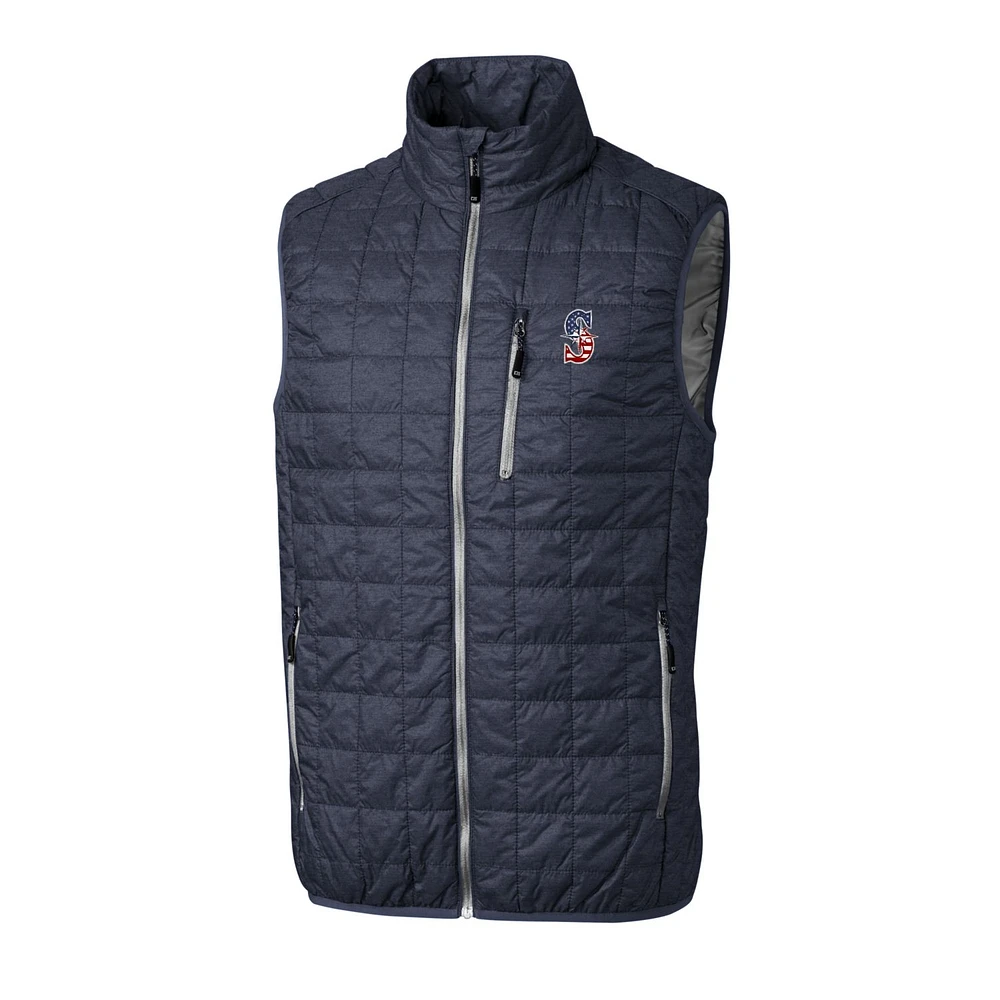Men's Cutter & Buck Gray Seattle Mariners Americana Big Tall Full-Zip Rainier Vest
