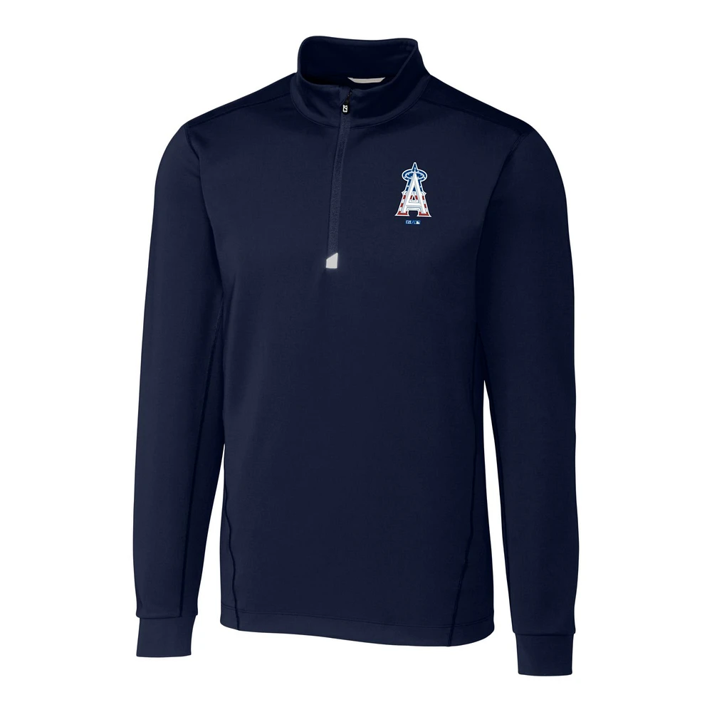 Men's Cutter & Buck Navy Los Angeles Angels Stars & Stripes Big & Tall Traverse Half-Zip Pullover Jacket