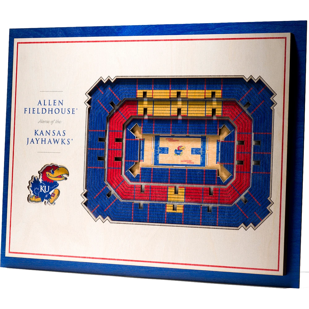 Kansas Jayhawks 17'' x 13'' 5-Layer StadiumViews 3D Wall Art