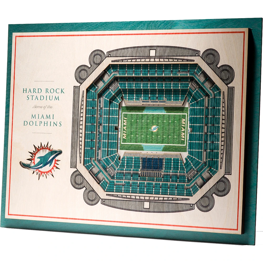 Miami Dolphins 17'' x 13'' 5-Layer StadiumViews 3D Wall Art