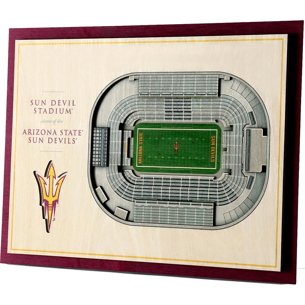 Arizona State Sun Devils 17'' x 13'' 5-Layer StadiumViews 3D Wall Art