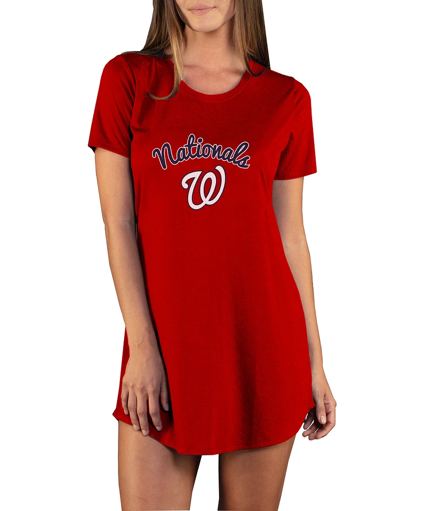 Women's Concepts Sport Red Washington Nationals Marathon Knit Nightshirt
