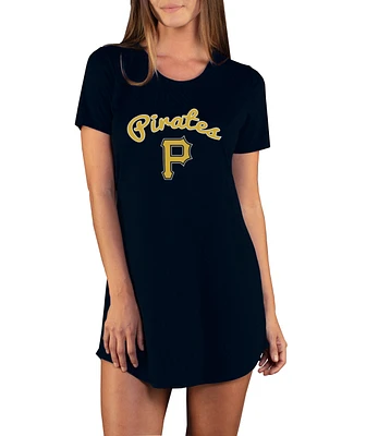 Women's Concepts Sport Black Pittsburgh Pirates Marathon Knit Nightshirt