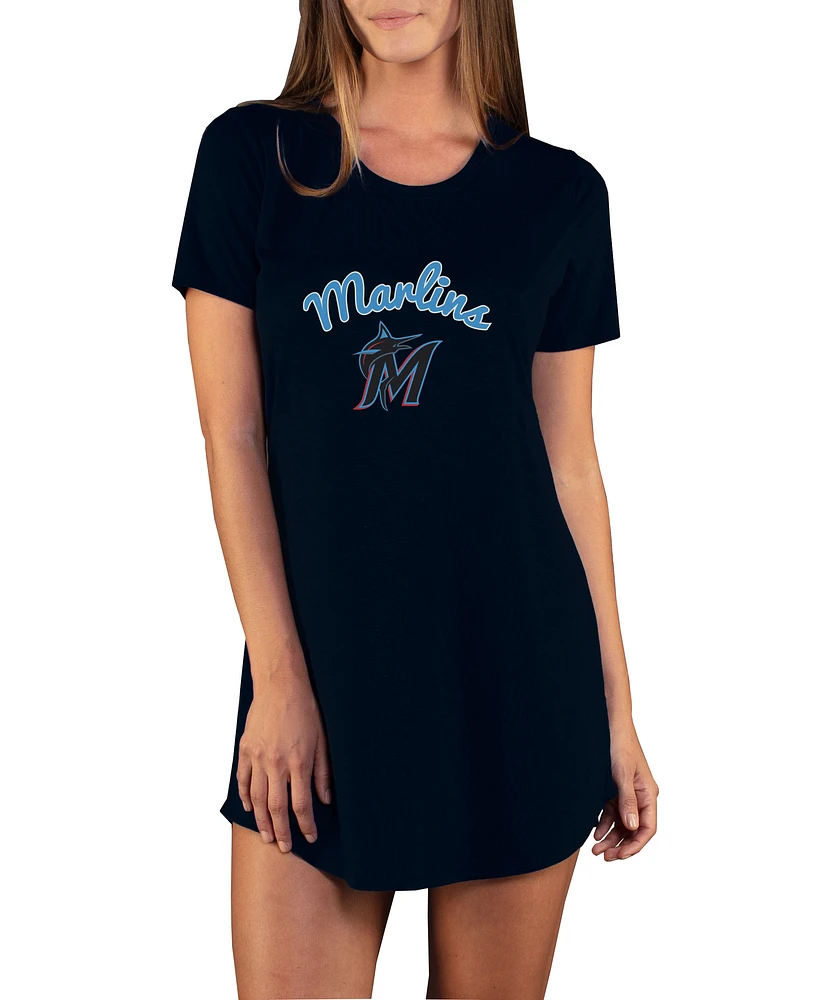 Women's Concepts Sport Black Miami Marlins Marathon Knit Nightshirt