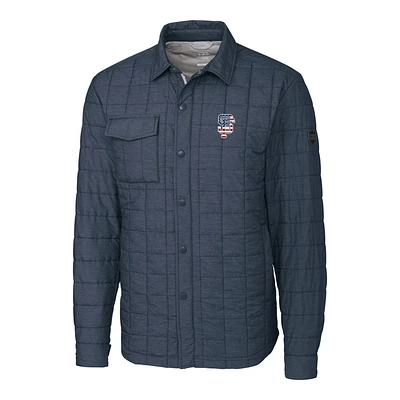 Men's Cutter & Buck Gray San Francisco Giants Stars & Stripes Full-Zip Rainier Shirt Jacket