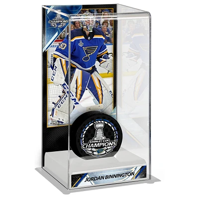 Jordan Binnington St. Louis Blues 2019 Stanley Cup Champions Logo Deluxe Tall Hockey Puck Case