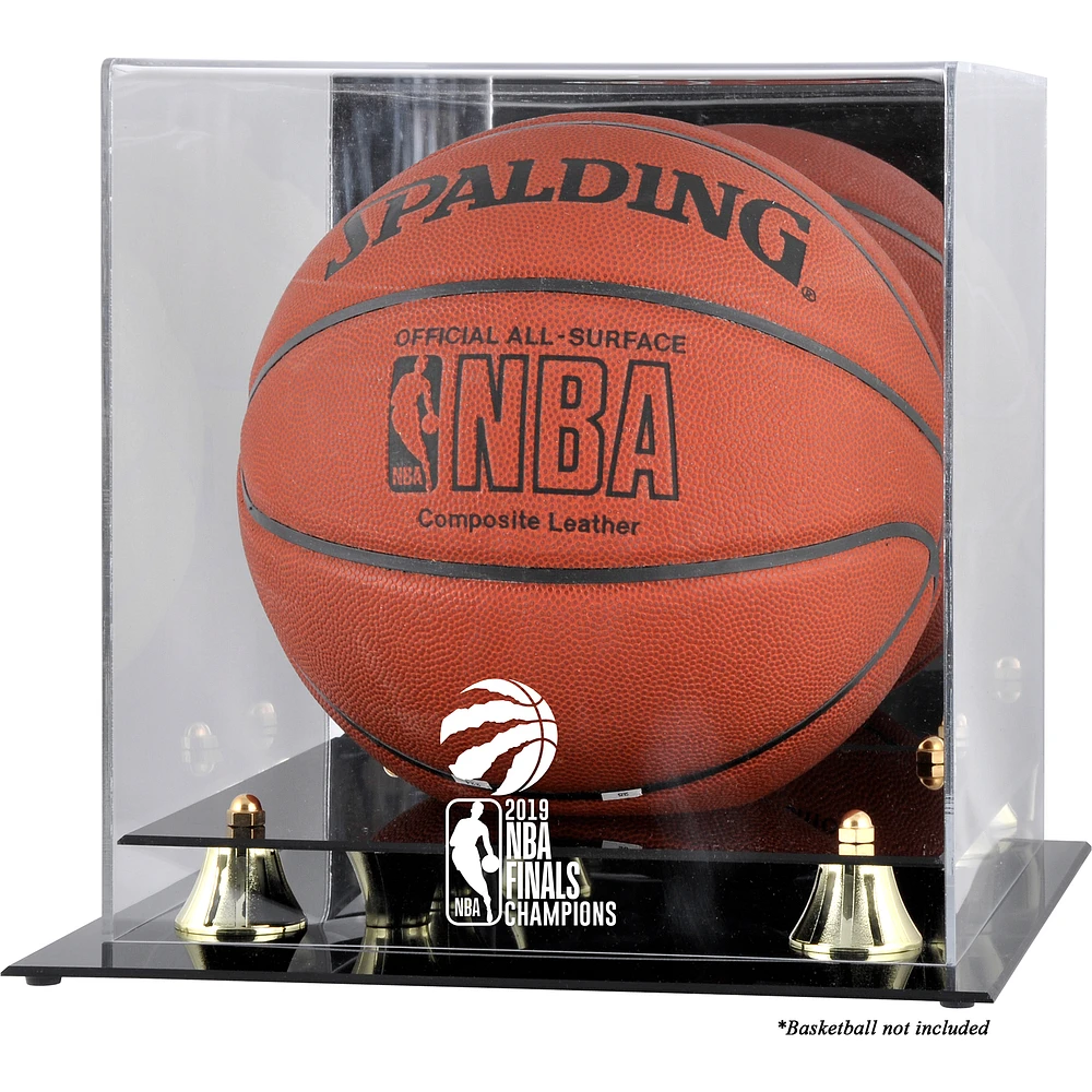 Toronto Raptors 2019 NBA Finals Champions Logo Golden Classic Basketball Display Case with Mirrored Back