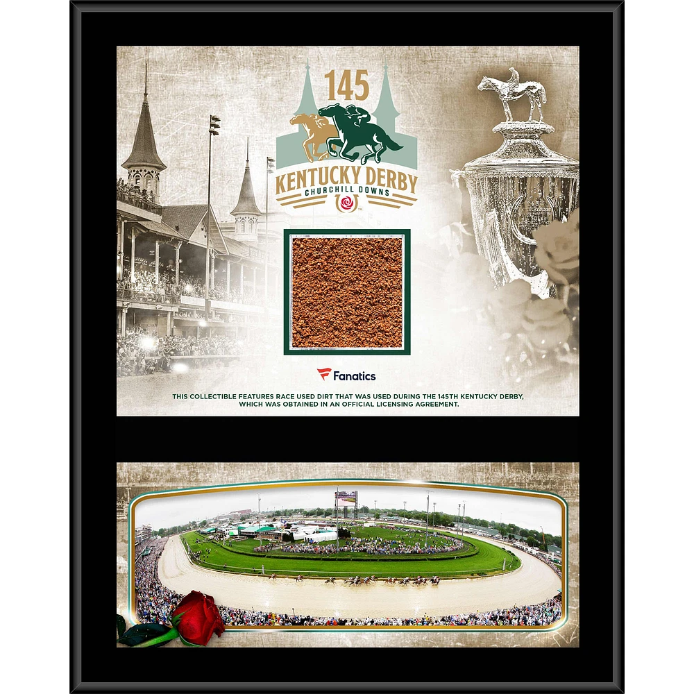 Kentucky Derby 145 12" x 15" Event Sublimated Plaque with Race-Used Dirt from the 145th Kentucky Derby