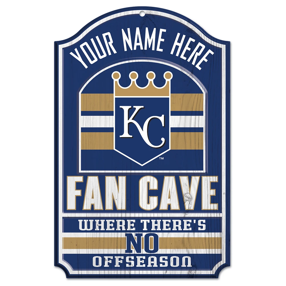 WinCraft Kansas City Royals Personalized 11'' x 17'' Fan Cave Wood Sign