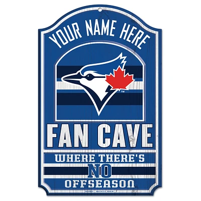 WinCraft Toronto Blue Jays Personalized 11'' x 17'' Fan Cave Wood Sign