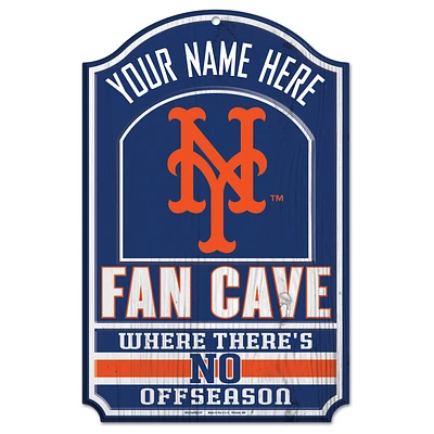 WinCraft New York Mets Personalized 11'' x 17'' Fan Cave Wood Sign