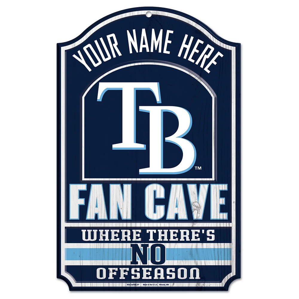 WinCraft Tampa Bay Rays Personalized 11'' x 17'' Fan Cave Wood Sign