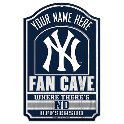 WinCraft New York Yankees Personalized 11'' x 17'' Fan Cave Wood Sign