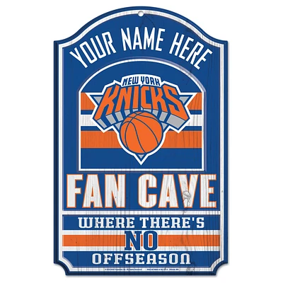 WinCraft New York Knicks Personalized 11'' x 17'' Fan Cave Wood Sign