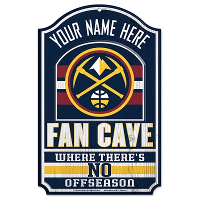 WinCraft Denver Nuggets Personalized 11'' x 17'' Fan Cave Wood Sign