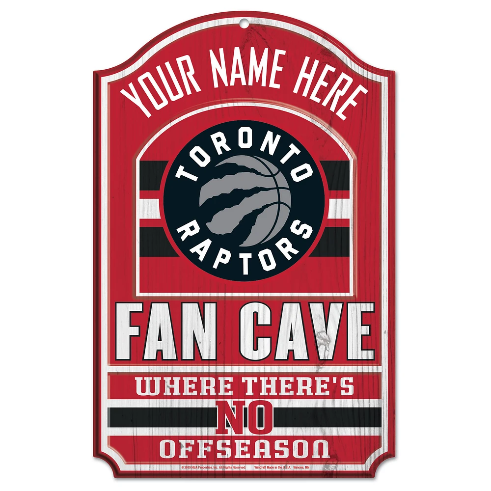 WinCraft Toronto Raptors Personalized 11'' x 17'' Fan Cave Wood Sign