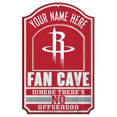 WinCraft Houston Rockets Personalized 11'' x 17'' Fan Cave Wood Sign
