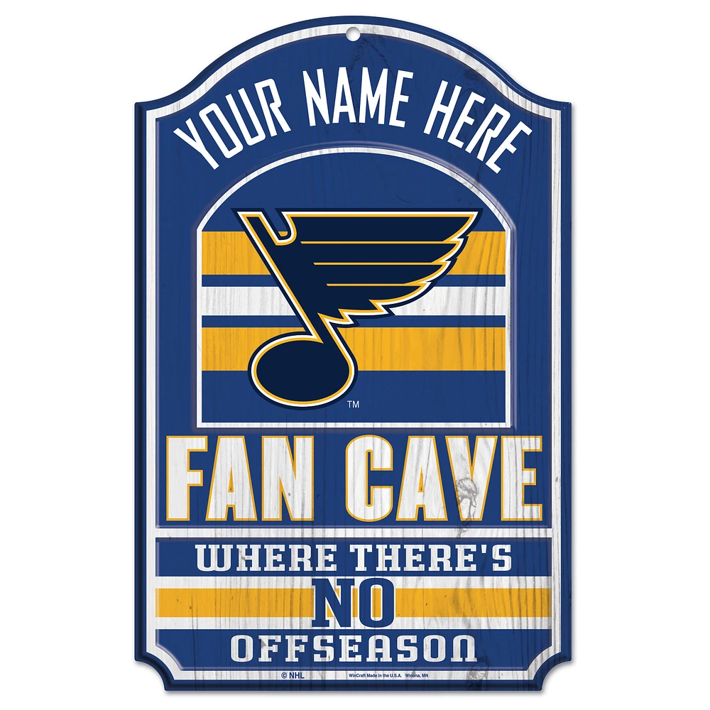 WinCraft St. Louis Blues Personalized 11'' x 17'' Fan Cave Wood Sign