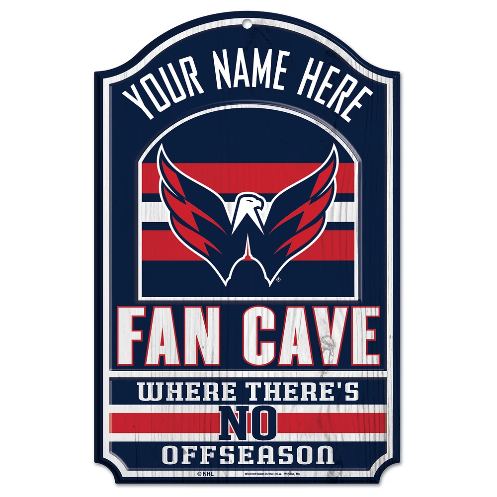 WinCraft Washington Capitals Personalized 11'' x 17'' Fan Cave Wood Sign