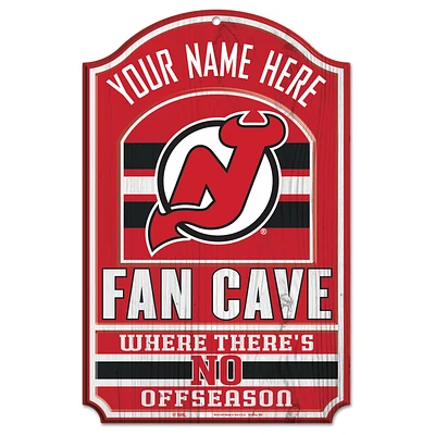 WinCraft New Jersey Devils Personalized 11'' x 17'' Fan Cave Wood Sign
