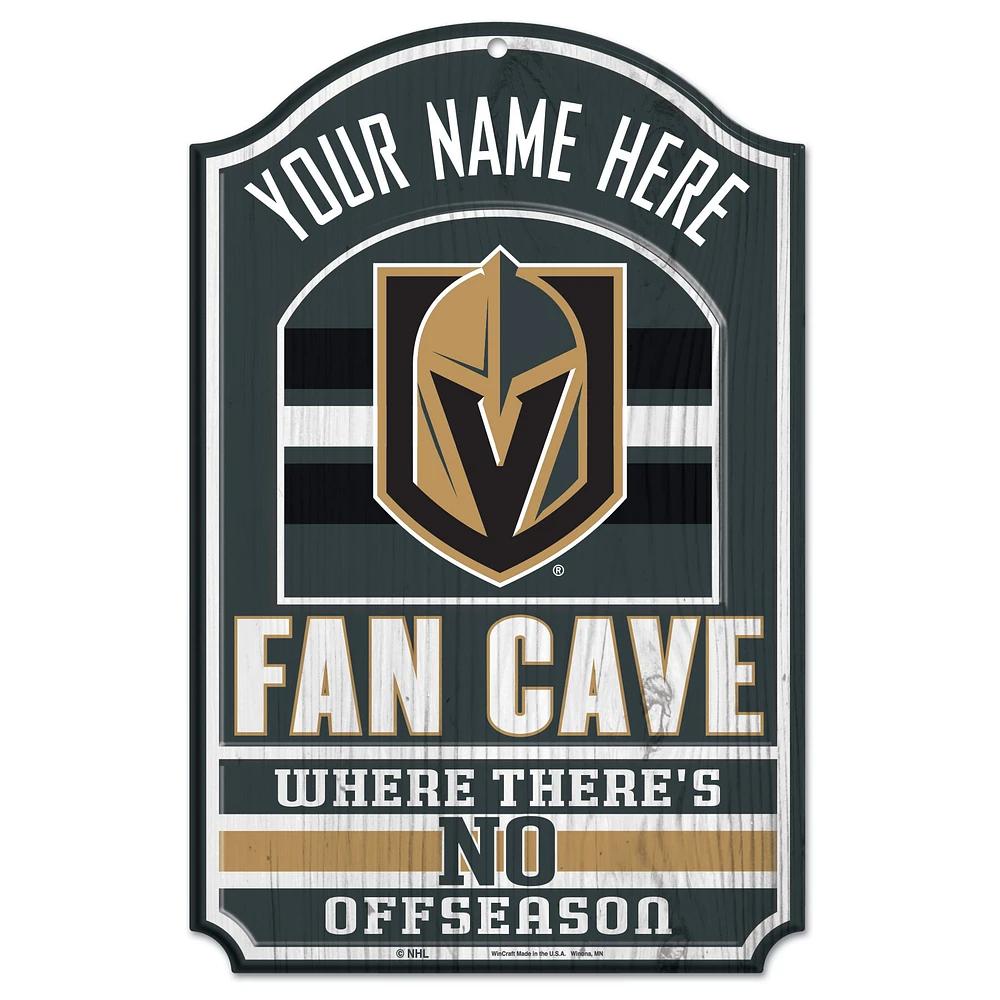 WinCraft Vegas Golden Knights Personalized 11'' x 17'' Fan Cave Wood Sign