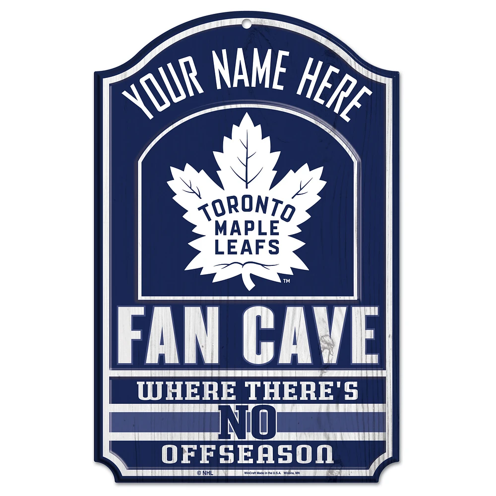 WinCraft Toronto Maple Leafs Personalized 11'' x 17'' Fan Cave Wood Sign